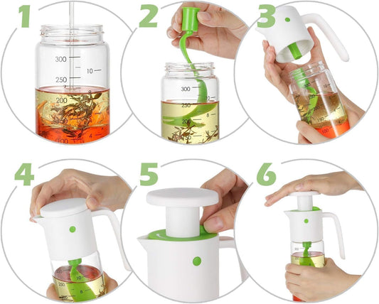 Salad Dressing Mixer, 300ml/ 10oz Leak Proof Salad Dressing Shaker Glass Bottle Juice Storage Ketchup Homemade Salad Dressing Container