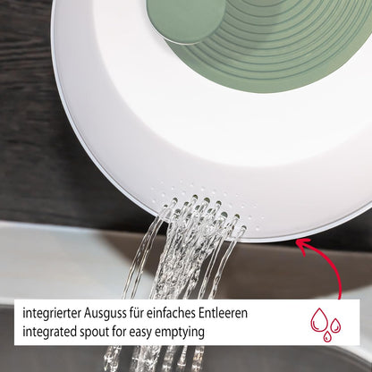2430226P Salad Spinner - Ideal for Washing, Spinning and Serving Salad, Space Saving Salad Bowl with Lid and Pourer, Non-Slip 4.4L - Plastic, BPA Free