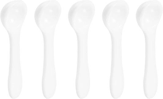 50Pcs Teaspoon Micro Scoops 0.25g Mini Powder Scoops Mini Measuring Spoons for Measuring Cosmetics Powders Coffee, White
