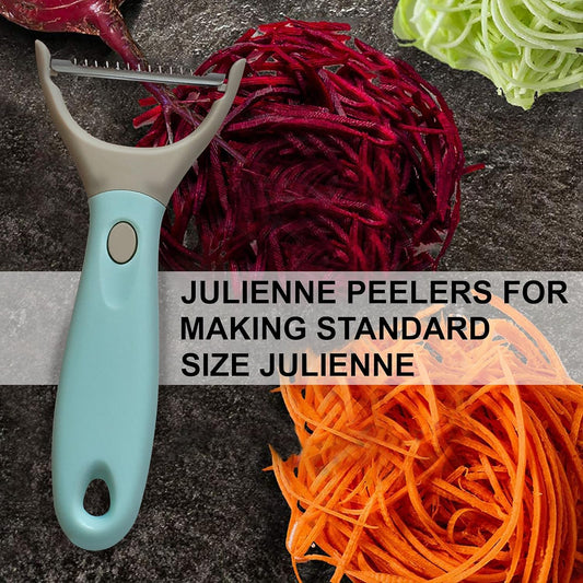 3 Piece Peeler Set - Stainless Steel Trio Vegetable and Fruit Peeler - Interchangeable Multifunctional Cutter Slicer - Julienne Cut, Shredder, Peelers - Home Kitchen Gadgets
