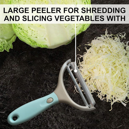 3 Piece Peeler Set - Stainless Steel Trio Vegetable and Fruit Peeler - Interchangeable Multifunctional Cutter Slicer - Julienne Cut, Shredder, Peelers - Home Kitchen Gadgets
