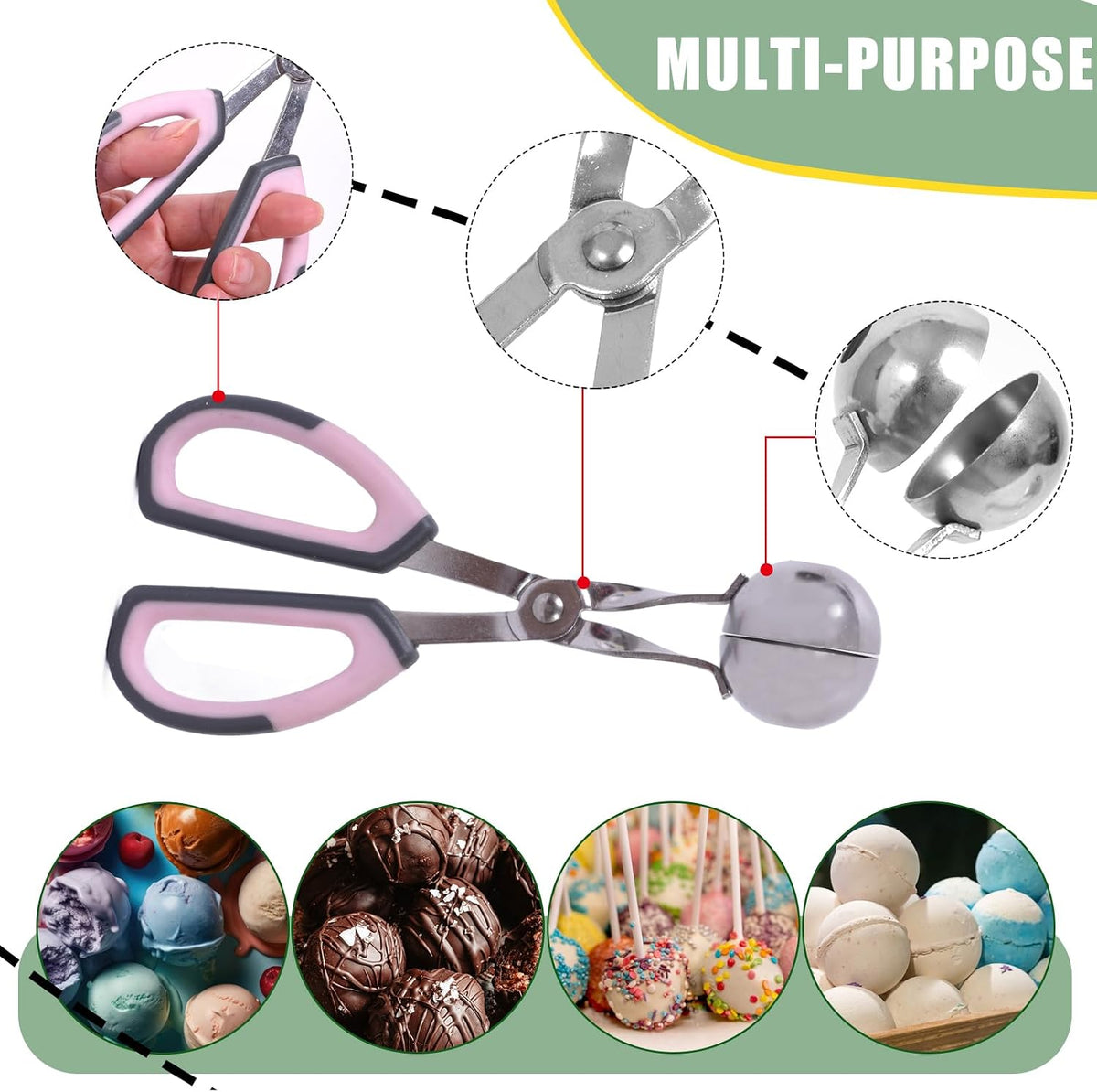Cake Pop Kit Including 200 pcs 6 inch Lollipop Sticks and 200 Clear Wrappers, 35 Hole Clear Acrylic Display Stand, Metal Baller Scoop, Culinary Decorating Scooper, 200 pcsTwist Ties