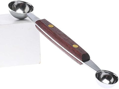 Group of 4 Metal and Wood Double Ended Melon Ballers for Home Decor and Gifting