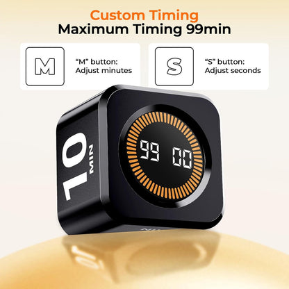 Rotating Productivity Timer 5/25/10/50, Desk Flip Timer, ADHD Tools
