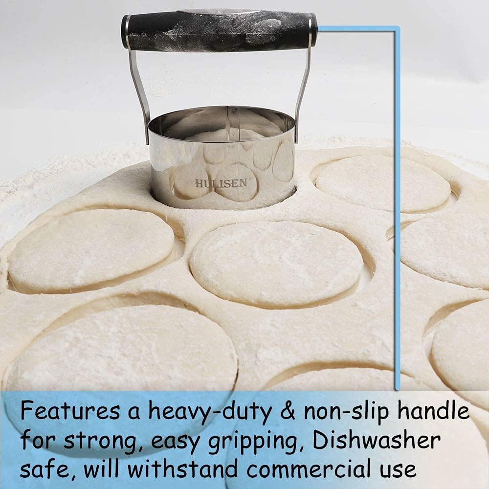 3.5 in Donut Cutter & Biscuit Cutter Set with hole, Stainless Steel | Set of 2, Ergonomic Rubber Handle, Dishwasher Safe, Baking Beginner Friendly, Gift-Ready Packaging