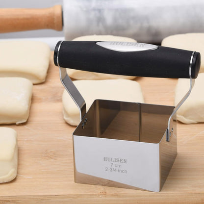 3.5 in Donut Cutter & Biscuit Cutter Set with hole, Stainless Steel | Set of 2, Ergonomic Rubber Handle, Dishwasher Safe, Baking Beginner Friendly, Gift-Ready Packaging