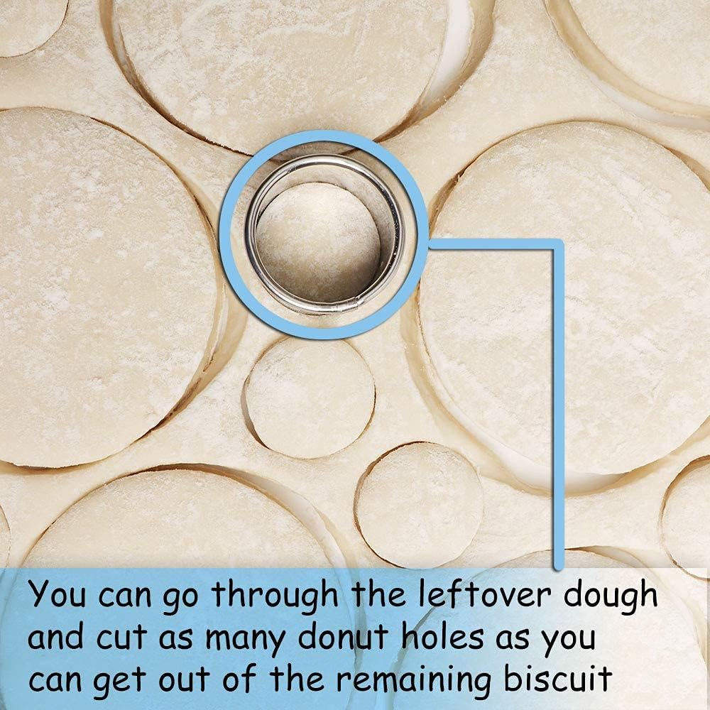 3.5 in Donut Cutter & Biscuit Cutter Set with hole, Stainless Steel | Set of 2, Ergonomic Rubber Handle, Dishwasher Safe, Baking Beginner Friendly, Gift-Ready Packaging