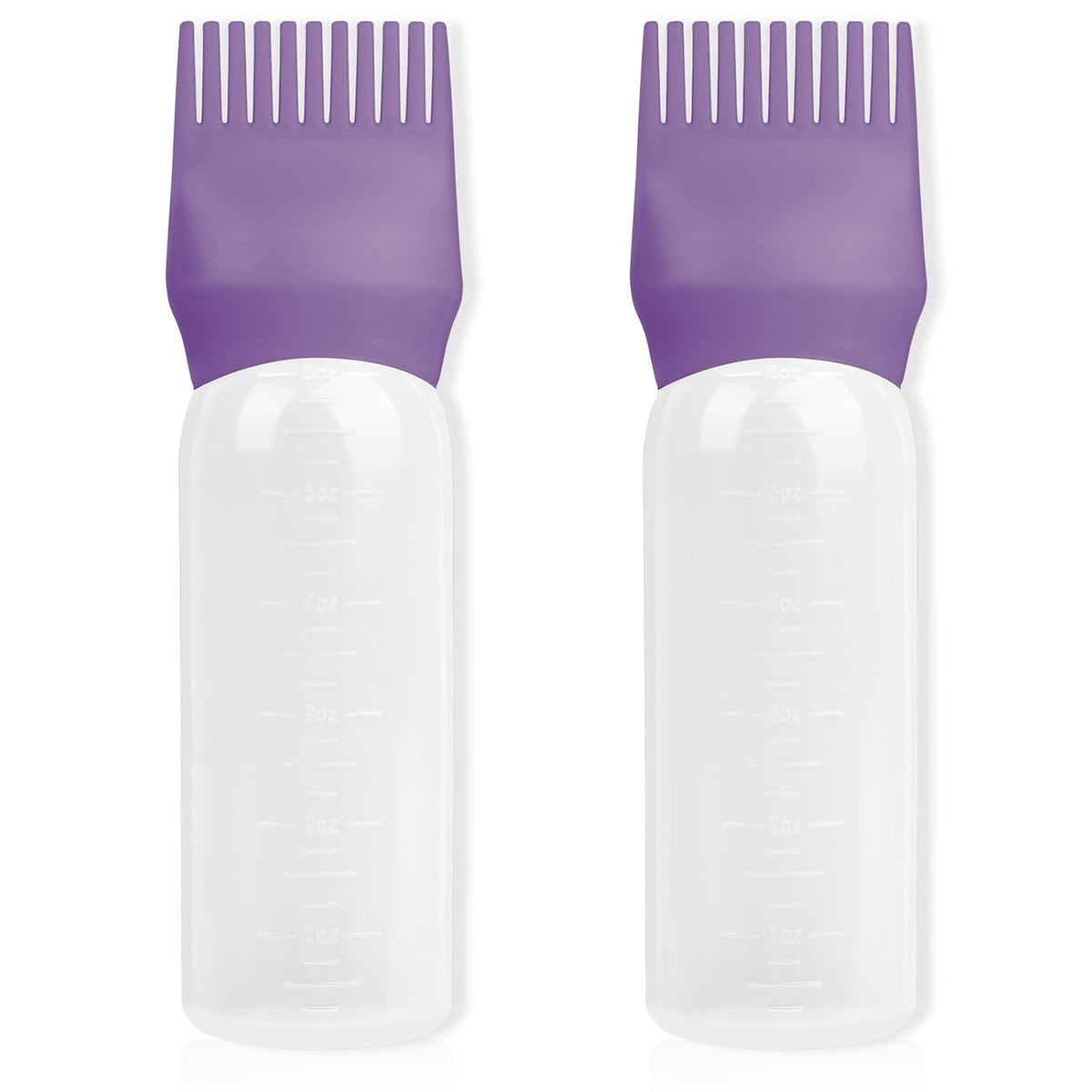 2Pack Root Comb Applicator Bottle - 6 Oz Hair Oil Applicator, Dye Bottle Tools with Oil Dispenser & Root Comb Brush - Pink