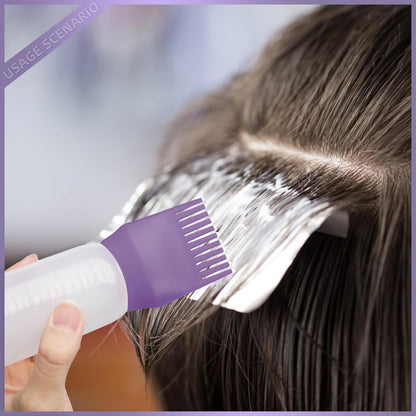 2Pack Root Comb Applicator Bottle - 6 Oz Hair Oil Applicator, Dye Bottle Tools with Oil Dispenser & Root Comb Brush - Pink