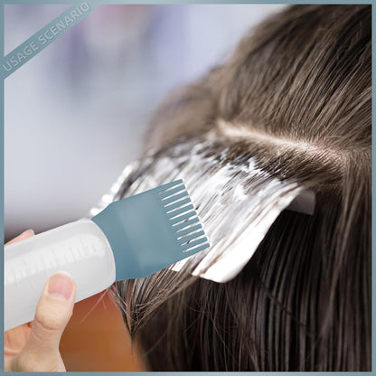 2Pack Root Comb Applicator Bottle - 6 Oz Hair Oil Applicator, Dye Bottle Tools with Oil Dispenser & Root Comb Brush - Pink