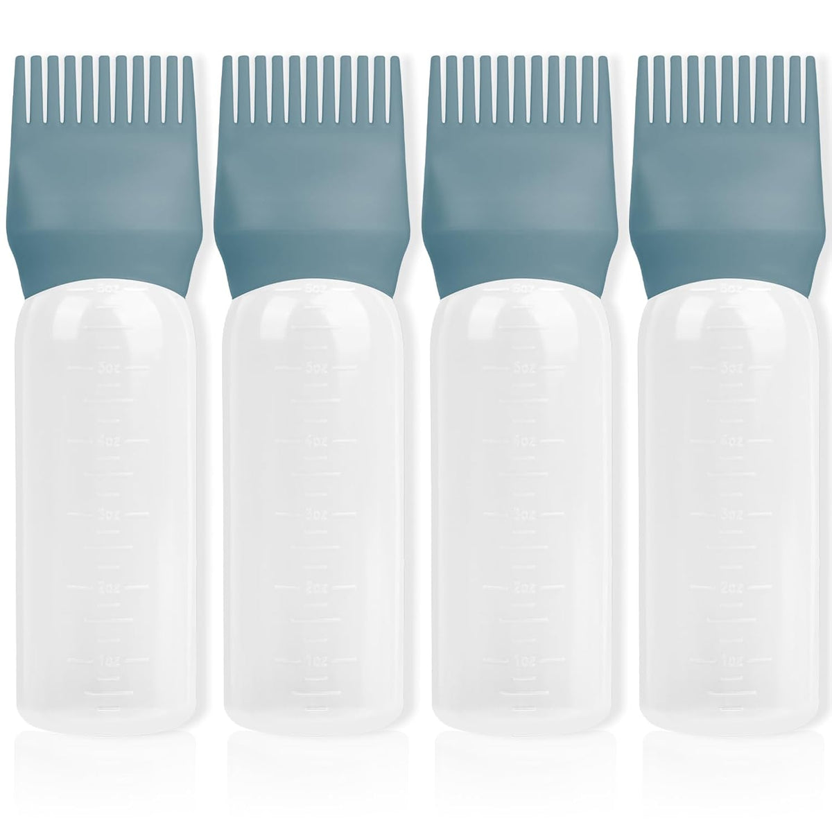 2Pack Root Comb Applicator Bottle - 6 Oz Hair Oil Applicator, Dye Bottle Tools with Oil Dispenser & Root Comb Brush - Pink