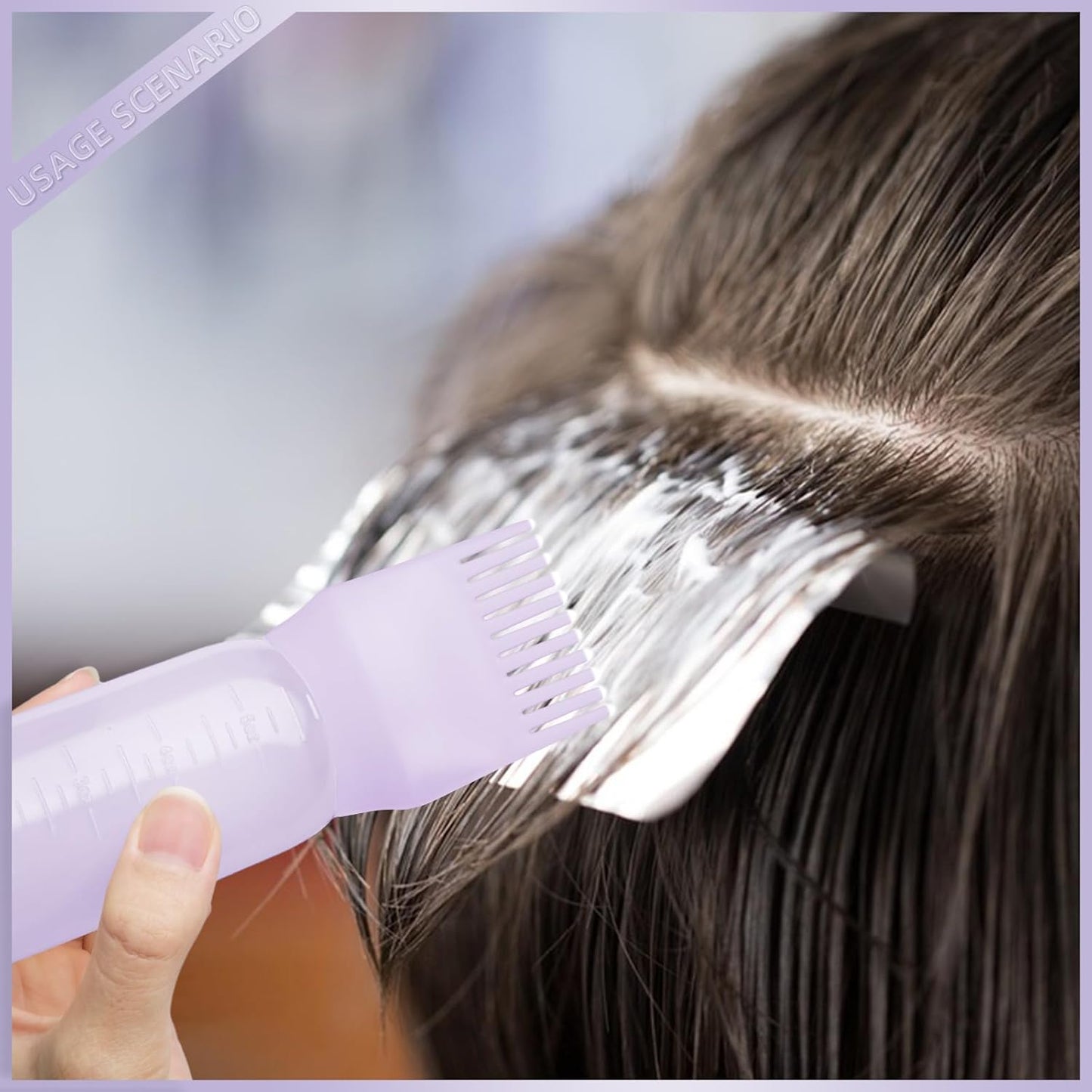 2Pack Root Comb Applicator Bottle - 6 Oz Hair Oil Applicator, Dye Bottle Tools with Oil Dispenser & Root Comb Brush - Pink