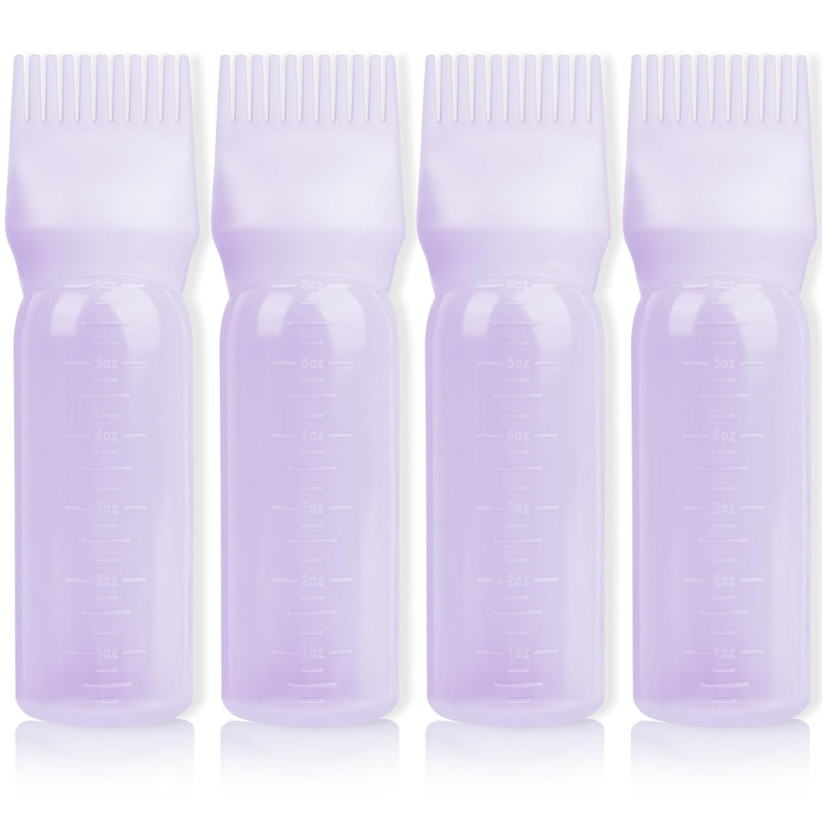 2Pack Root Comb Applicator Bottle - 6 Oz Hair Oil Applicator, Dye Bottle Tools with Oil Dispenser & Root Comb Brush - Pink