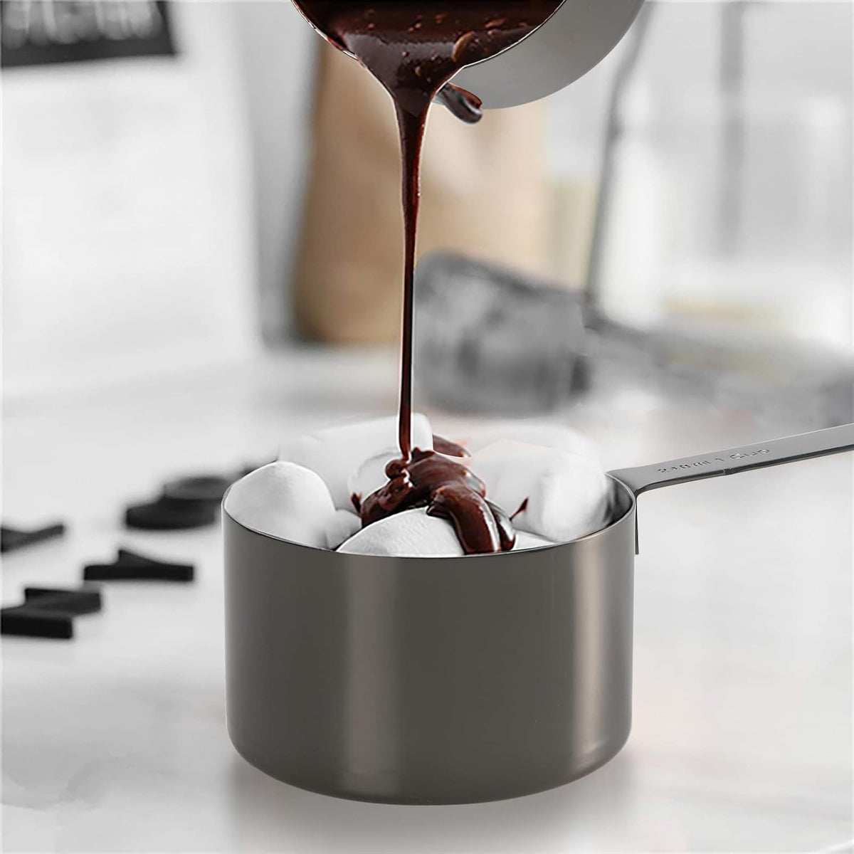 Stainless Steel Measuring Cups & Spoons Set, Black