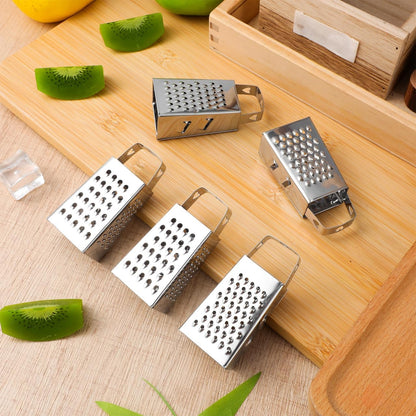 6Pcs Mini Box Graters, 4-Sided Stainless Steel Cheese Grater & Zester for Ginger, Garlic and Spices, Portable Small Kitchen Gadgets