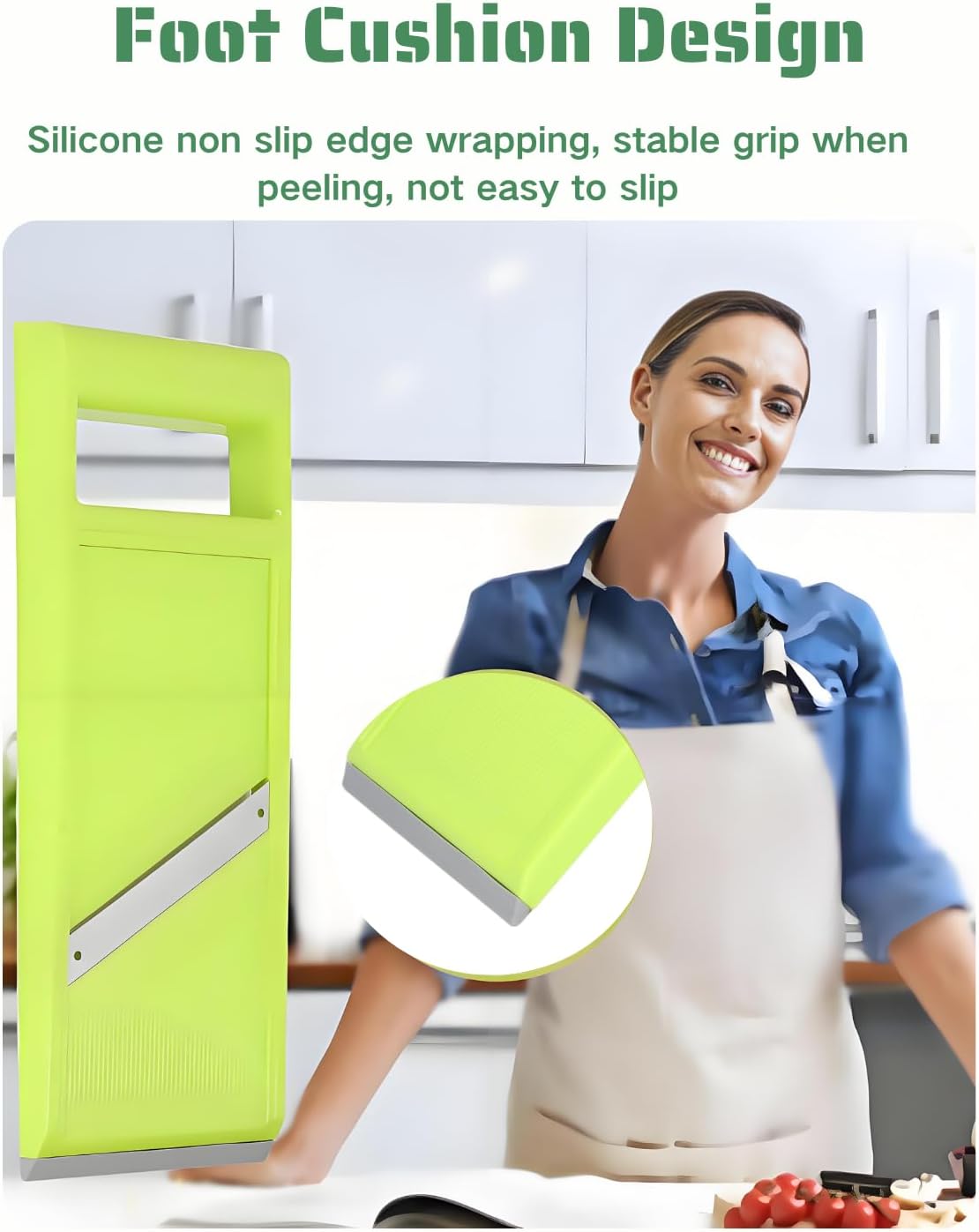 Handheld Mandoline, Vegetable Chopper and Chip Maker with Stainless Steel Blades and Ergonomic Handle, Kitchen Vegetable Fruit Cutter Peeler for Carrots and Potatoes