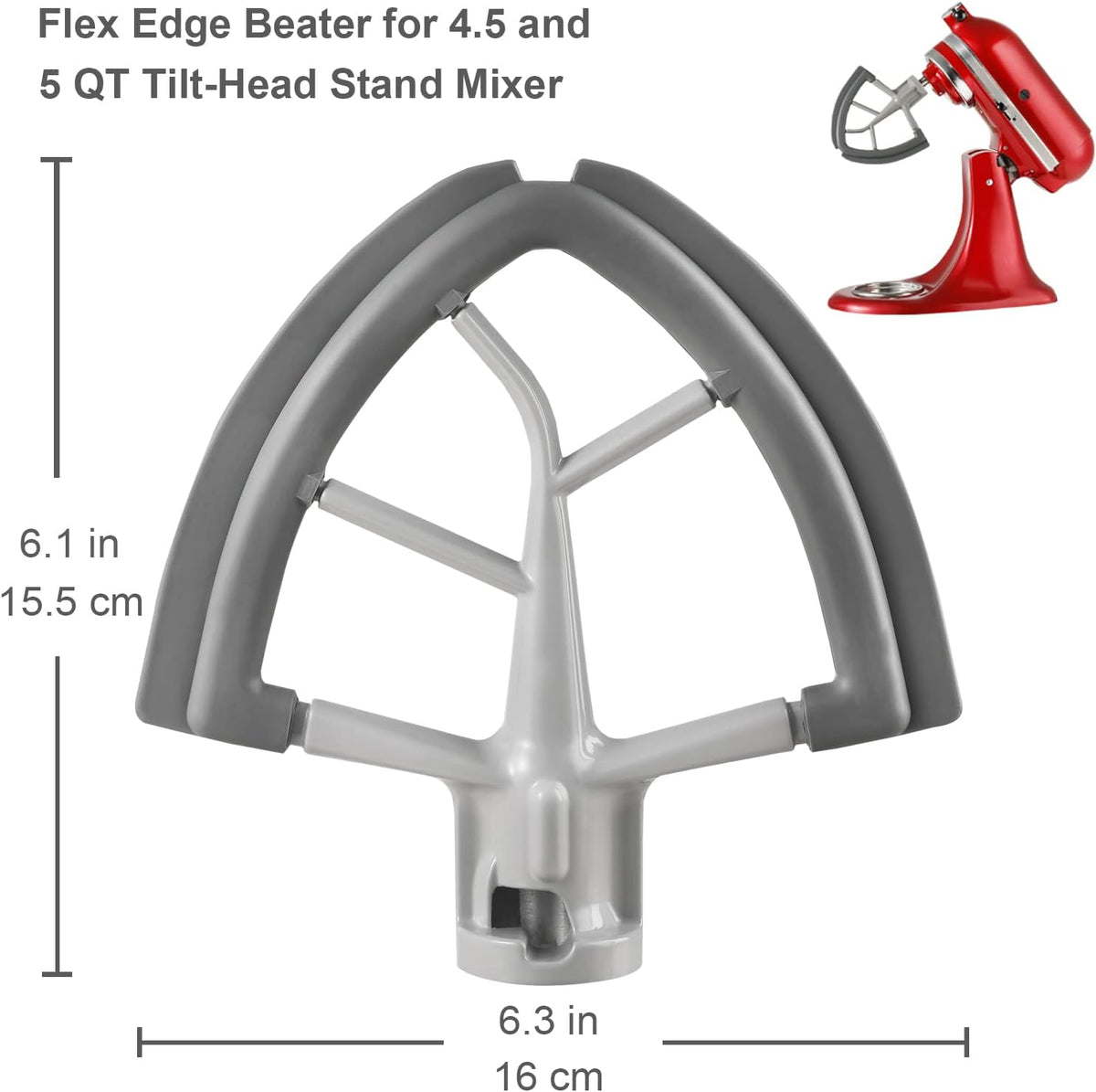 Flex Edge Beater for KitchenAid Tilt-Head Stand Mixer 4.5-5 Quart