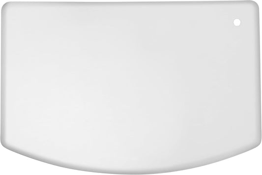 Plastic Bowl and Dough Scraper, 3.75 x 5.75 Inch White Polyethylene Bench Scraper, Bakery Grade Dough Cutter, Bowl Scraper, Pastry Prep Tool