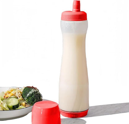 Red Pancake Pen, Batter Squeeze Bottle with Flow-Control Valve