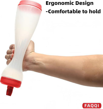 Red Pancake Pen, Batter Squeeze Bottle with Flow-Control Valve