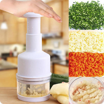 Onion Chopper Vegetable Chopper,Garlic Chopper Garlic Slicer,Push-Press Hand Handheld Veggie Choppers For Onions Garlic Herbs Parsley Chili Nuts Grinder