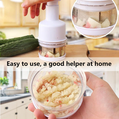 Onion Chopper Vegetable Chopper,Garlic Chopper Garlic Slicer,Push-Press Hand Handheld Veggie Choppers For Onions Garlic Herbs Parsley Chili Nuts Grinder