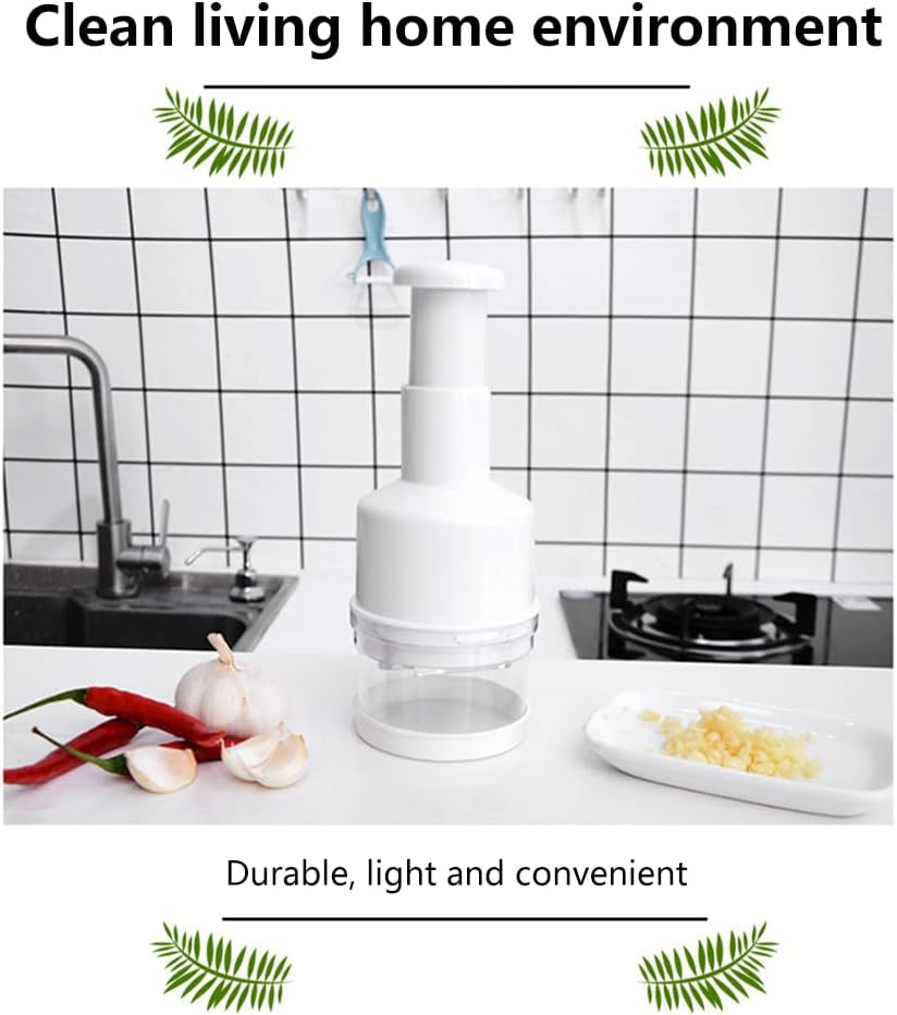 Onion Chopper Vegetable Chopper,Garlic Chopper Garlic Slicer,Push-Press Hand Handheld Veggie Choppers For Onions Garlic Herbs Parsley Chili Nuts Grinder