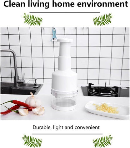 Onion Chopper Vegetable Chopper,Garlic Chopper Garlic Slicer,Push-Press Hand Handheld Veggie Choppers For Onions Garlic Herbs Parsley Chili Nuts Grinder