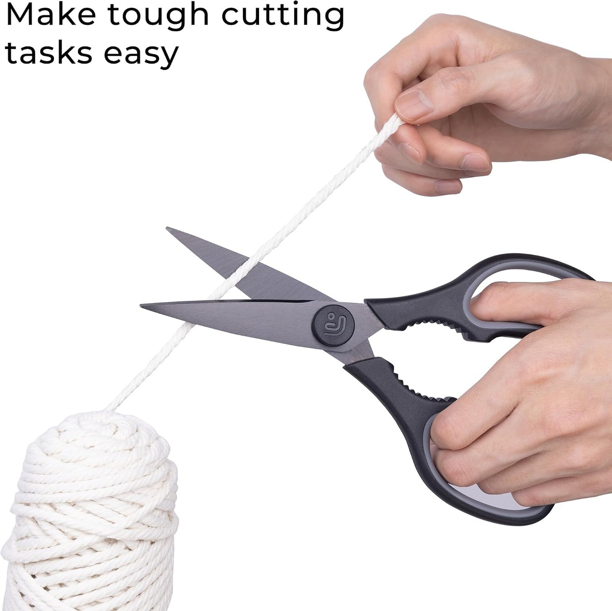 Kitchen Scissors All Purpose Kitchen Shears with Magnetic Holder, Soft Grip Handle Cooking Scissors Dishwasher Safe with Come Apart Blade Heavy Duty Scissors for Meat, Vegetable, Herb, White