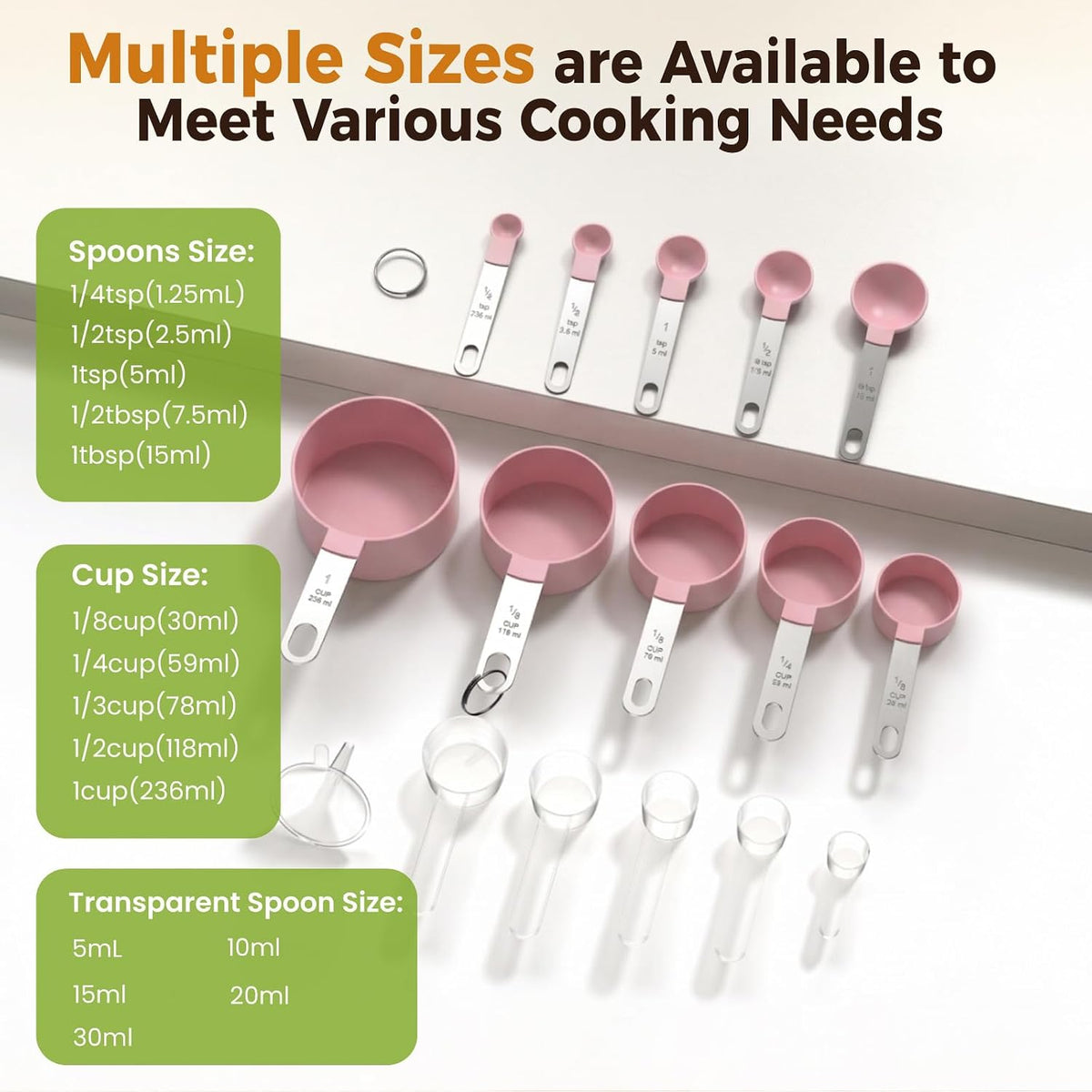 16PCS Measuring Cups and Spoons Set, Measuring Spoon Set with Metric and US Measurements, Fits for Measuring Dry and Liquid - Black