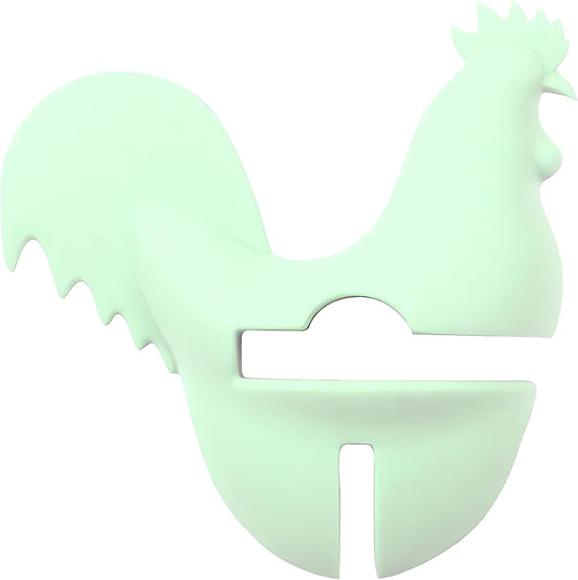 Cute Rooster Kitchen Spoon Holder - Rest Cooking Utensil Holder Pot Side Clip Spoon Holder for Pot Rooster Lid Holders - Heat Resistant & Dishwasher Safe Utensil Rest for Stove Top (Green)