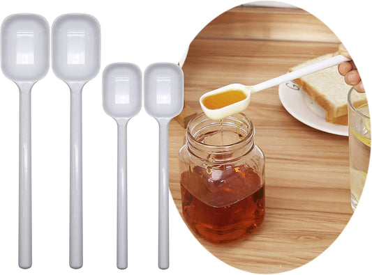 4 sets Long Handle Teaspoons Measuring Spoons | For Dry and Liquid Ingredients Use in Kitchen Cooking Baking Coffee
