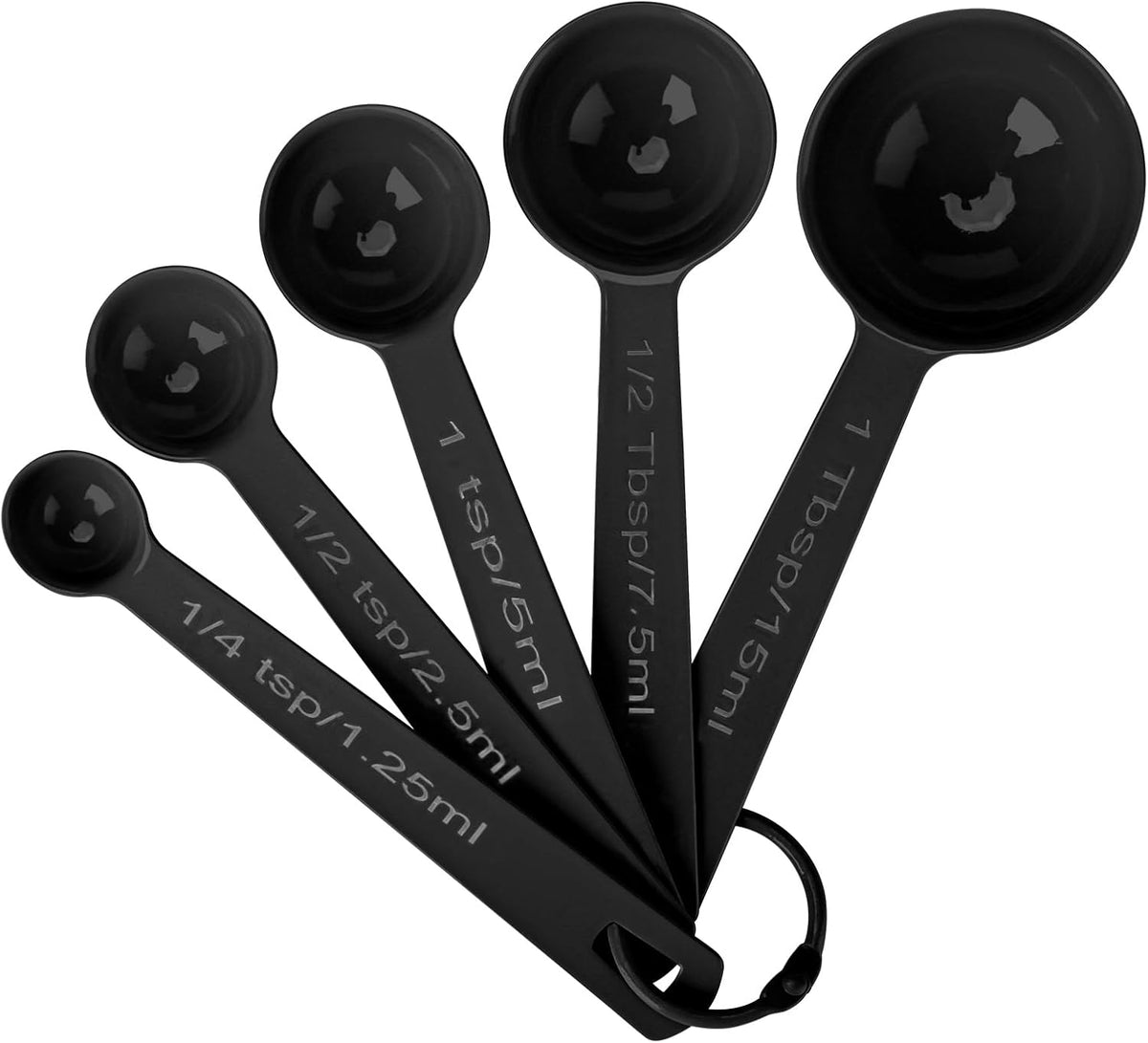 Stainless Steel Measuring Spoons Set of 5, Metal Measuring Cups and Spoons Set for Liquid/Food/Kitchen/Baking (Pink)