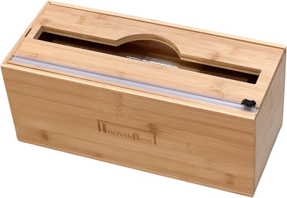 High Capacity Foil & Wrap Dispenser with Cutter, Holds up to 3000ft Plastic Wrap/1000ft Aluminum Foil, Home, Food Service, Commercial, Bamboo
