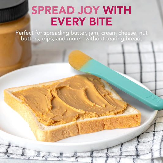 Joie Spreaders Set, Reusable Plastic Knives Ideal for Butter, Jelly, Cream Cheese and More, 4-Count Assorted Colors