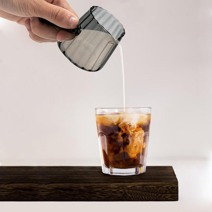 6OZ Glass Measuring Cup, Coincal Espresso Cup, Glass Handle, Clear | Ribbed Borosilicate Glass, V-Shaped Spout Drain, Double Shots Espresso, For Daily Coffee Milk Tea, Dishwasher Safe