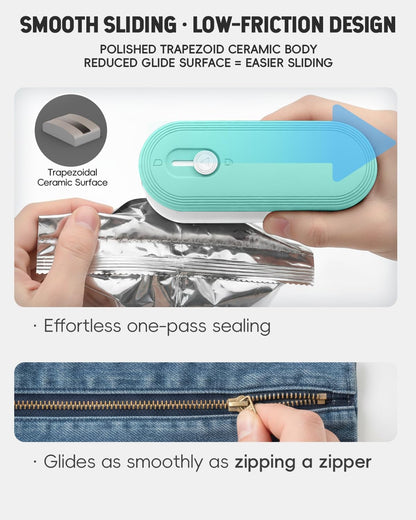 Mini Bag Sealer with Cutter and Magnet, 1800mAh Rechargeable Bag Resealer Handheld, Portable Heat Sealer for Plastic Snack & Chip Bags, Upgraded, Gift for Women, Food Saver, Kitchen Storage