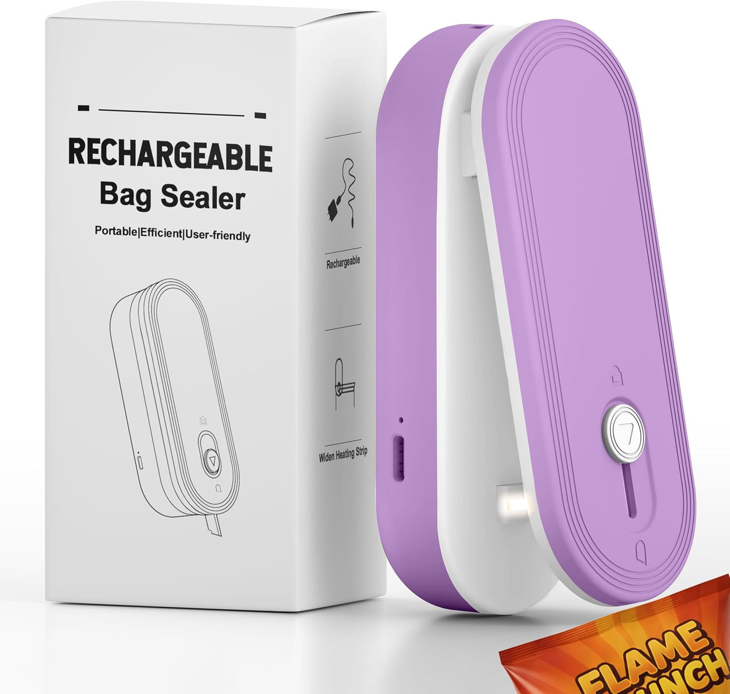 Mini Bag Sealer with Cutter and Magnet, 1800mAh Rechargeable Bag Resealer Handheld, Portable Heat Sealer for Plastic Snack & Chip Bags, Upgraded, Gift for Women, Food Saver, Kitchen Storage