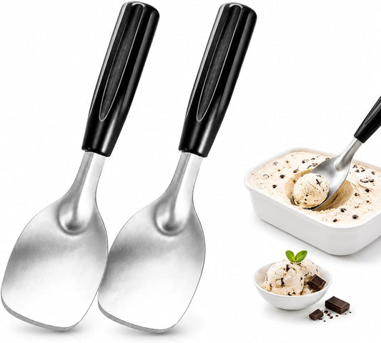 2 Pack Ice Cream Spade - Stainless Steel Flat Ice Cream Paddle, Scooper for Hard or Creamy Dessert Spade Butter Cutter