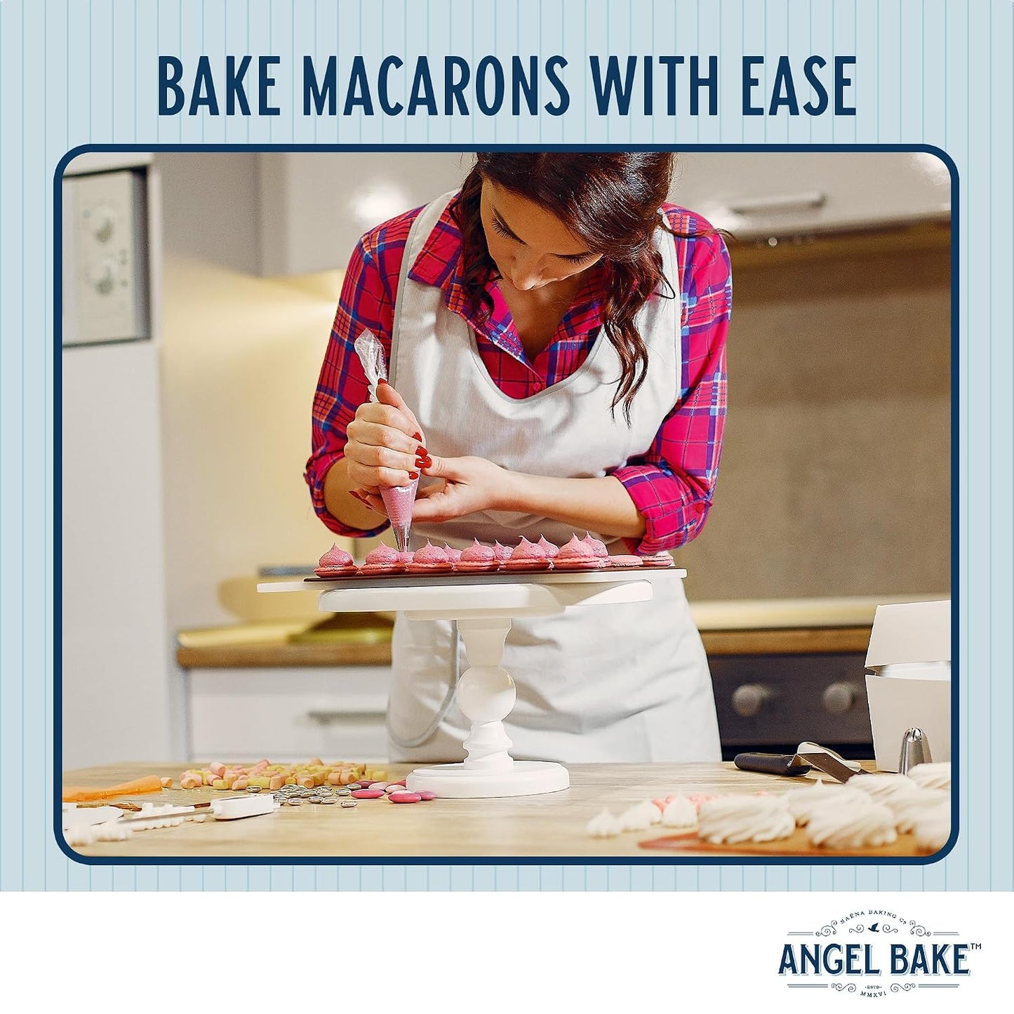 French Macaron Baking Mix Kit with Swiss Buttercream Filling - Makes 48 Shells Depends on Pastry Size - Gluten-Free and Delicious Pastries - Single Step - Perfect for Beginners & Expert Bakers