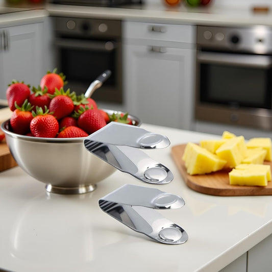 2 Pcs Silver Stainless Steel Strawberry and Pineapple Huller Fruit Stem Remover Home Kitchen Tools for Cherry Tomato,Suitable for Kitchens and Restaurants Corers and Pitters 2.8 * 1