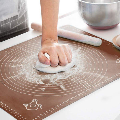 Silicone Baking Mat, Extra Thick Large Non Stick Pastry Mat Sheet for Dough Pie Crust Rolling Mats (Blue, M-16''(W)*20''(L))