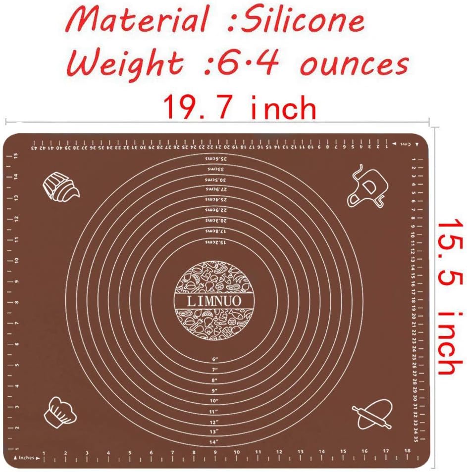Silicone Baking Mat, Extra Thick Large Non Stick Pastry Mat Sheet for Dough Pie Crust Rolling Mats (Blue, M-16''(W)*20''(L))