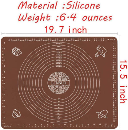 Silicone Baking Mat, Extra Thick Large Non Stick Pastry Mat Sheet for Dough Pie Crust Rolling Mats (Blue, M-16''(W)*20''(L))