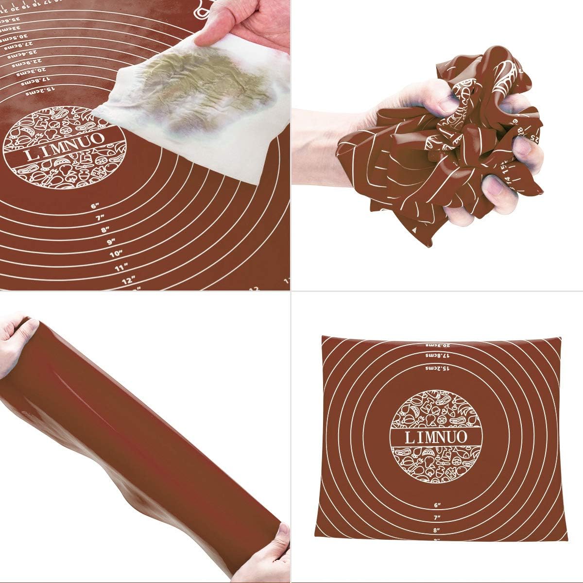 Silicone Baking Mat, Extra Thick Large Non Stick Pastry Mat Sheet for Dough Pie Crust Rolling Mats (Blue, M-16''(W)*20''(L))