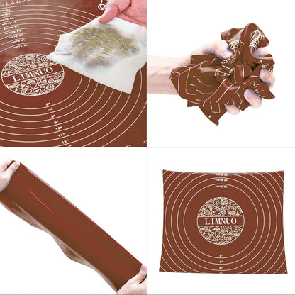 Silicone Baking Mat, Extra Thick Large Non Stick Pastry Mat Sheet for Dough Pie Crust Rolling Mats (Blue, M-16''(W)*20''(L))