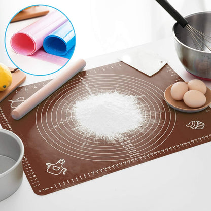 Silicone Baking Mat, Extra Thick Large Non Stick Pastry Mat Sheet for Dough Pie Crust Rolling Mats (Blue, M-16''(W)*20''(L))