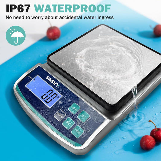 Digital Lab Scale 5000g x 0.1g oz/lb/g/kg Precision Electronic Scientific Scale Analytical Balance for Laboratory Jewelry Kitchen Includes Rechargeable Battery