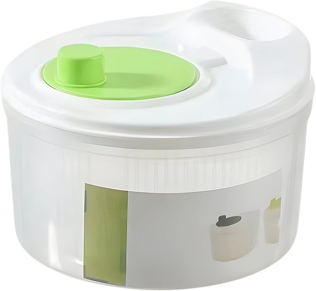 Salad Spinner,Vegetables Fruits Wash Bowl Large Capacity BPA Free Double Layer Detachable Manual Lettuce Spinner,Fruit and Vegetable Washer,Spin and Dry Salad Greens (Green)