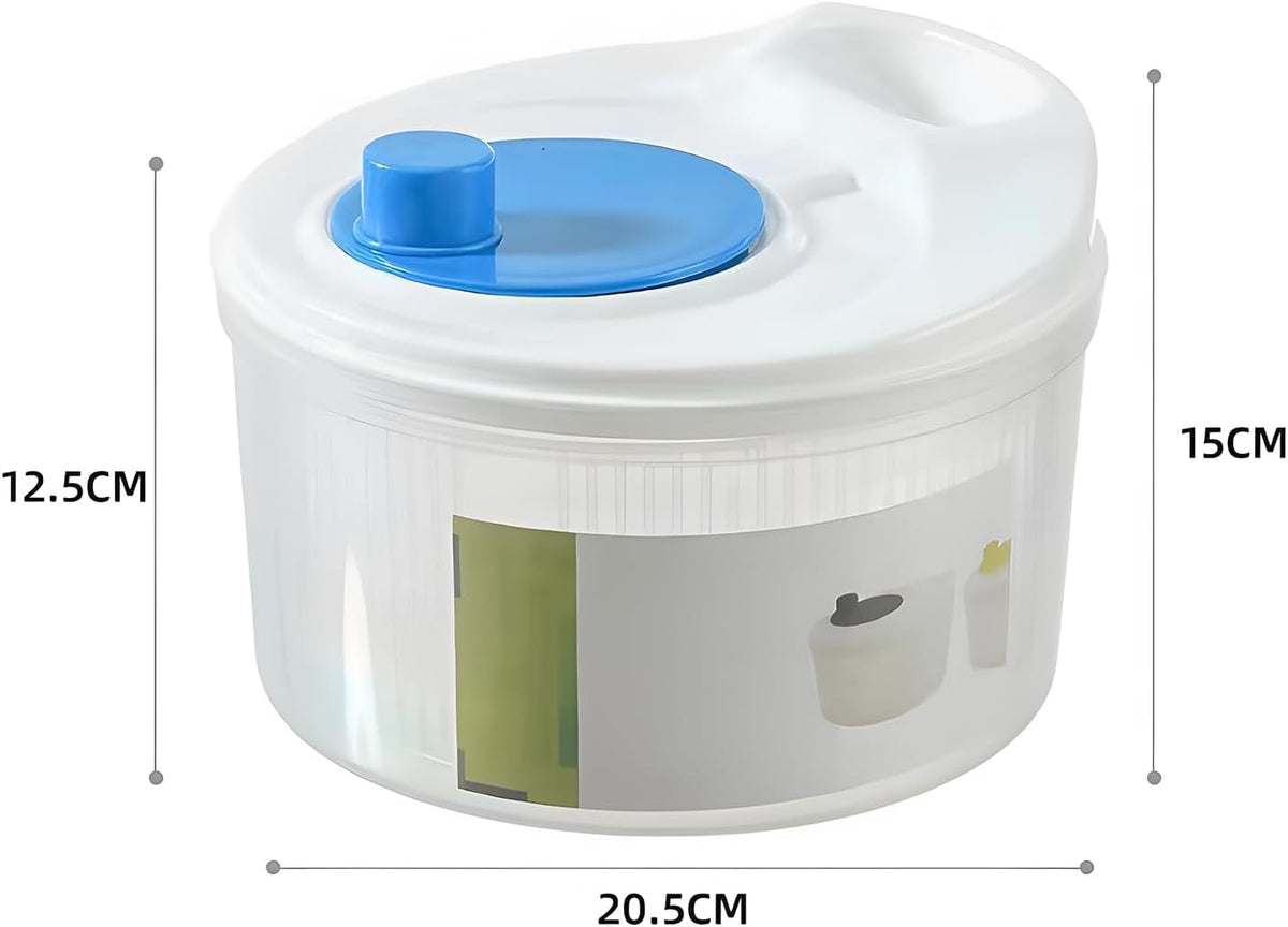 Salad Spinner,Vegetables Fruits Wash Bowl Large Capacity BPA Free Double Layer Detachable Manual Lettuce Spinner,Fruit and Vegetable Washer,Spin and Dry Salad Greens (Green)